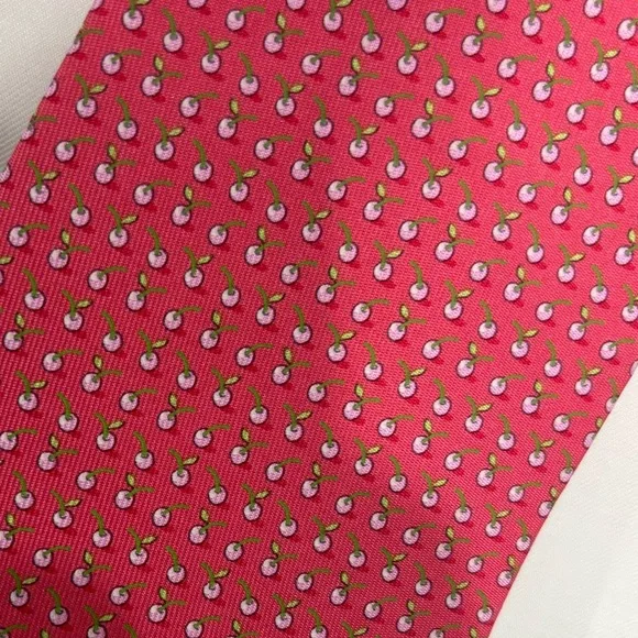 Salvatore Ferragamo Red and Blue Patterned Tie - Picture 2 of 4